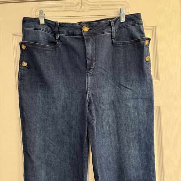 Anthropologie Pilcro Wharfside Jeans Women’s 32 Blue High Waist Wide Leg Cropped - Picture 4 of 16